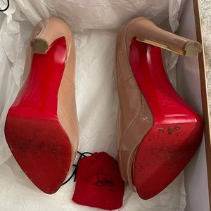 Tuctivista 140 Nude Patent Leather Christian Louboutin In Nude/ Gold